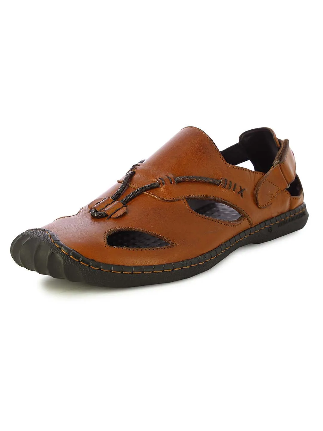 Alberto Torresi Mens Tan Genuine Leather Mathew Sandals