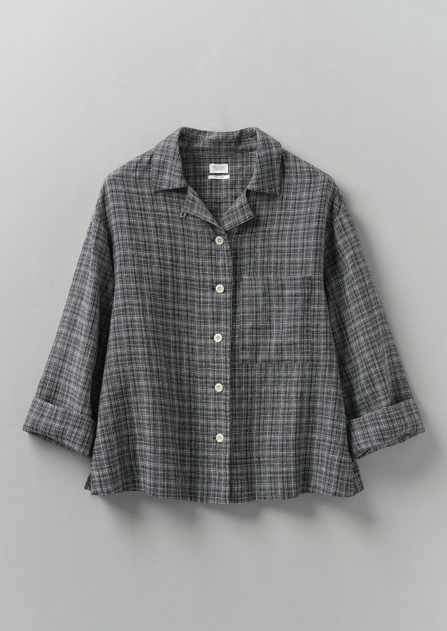 Mens Charcoal Check Linen Shirt - Stylish and Breathable Summer Fashion