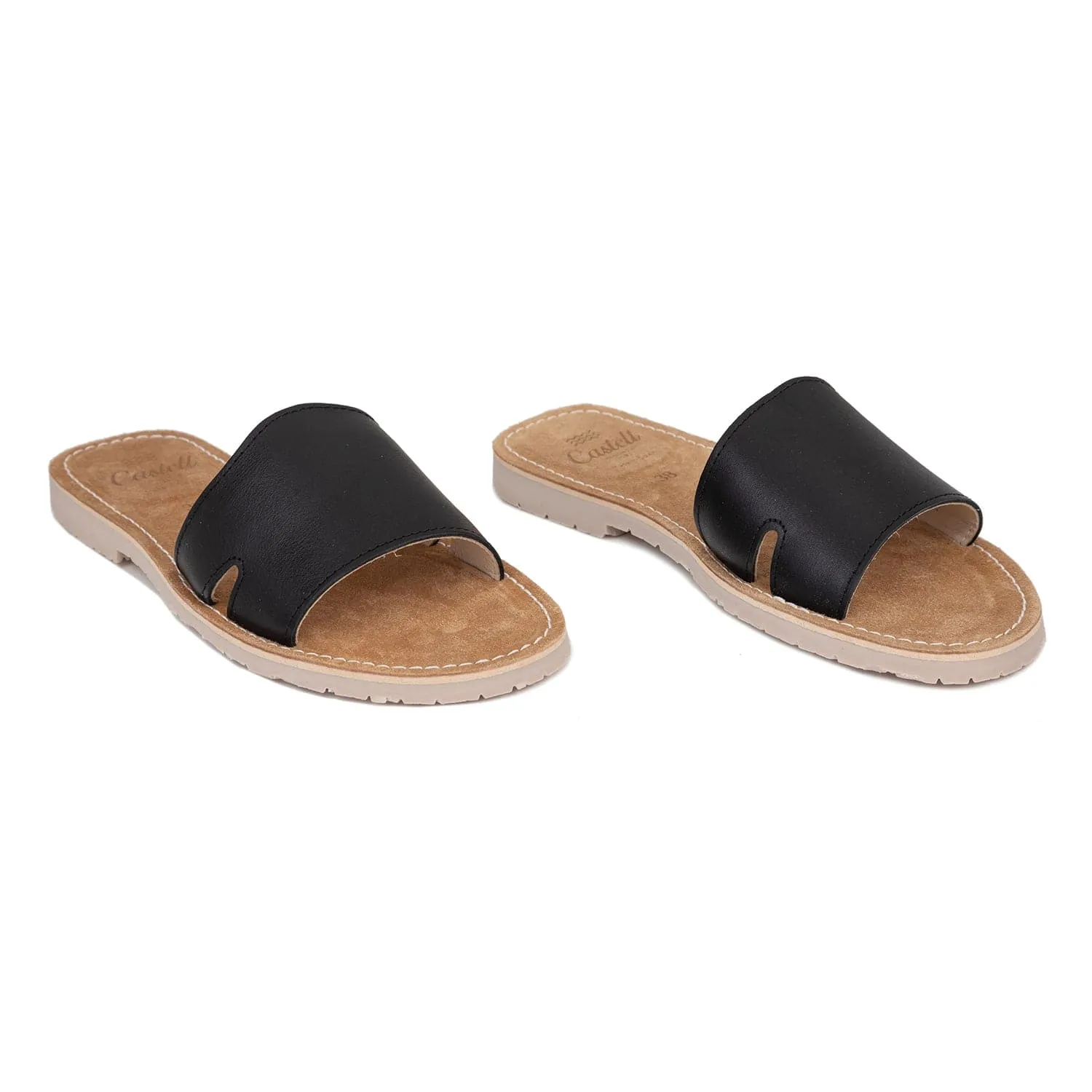 Basic Leather Menorcan Sandals With Open Toe For Women - Shark ST 2360 A Ciervo