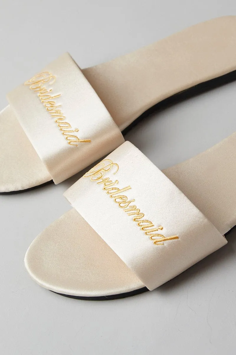 Beige Bridesmaid Slippers