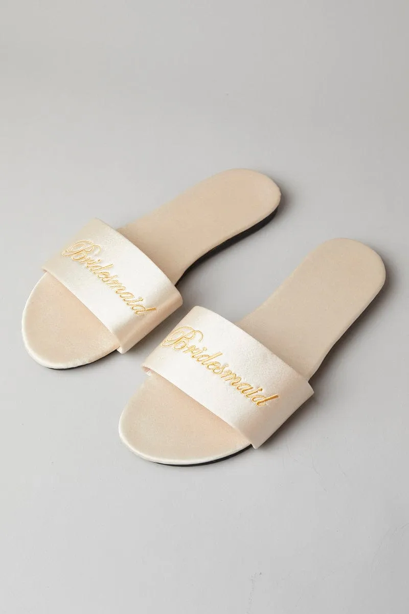 Beige Bridesmaid Slippers