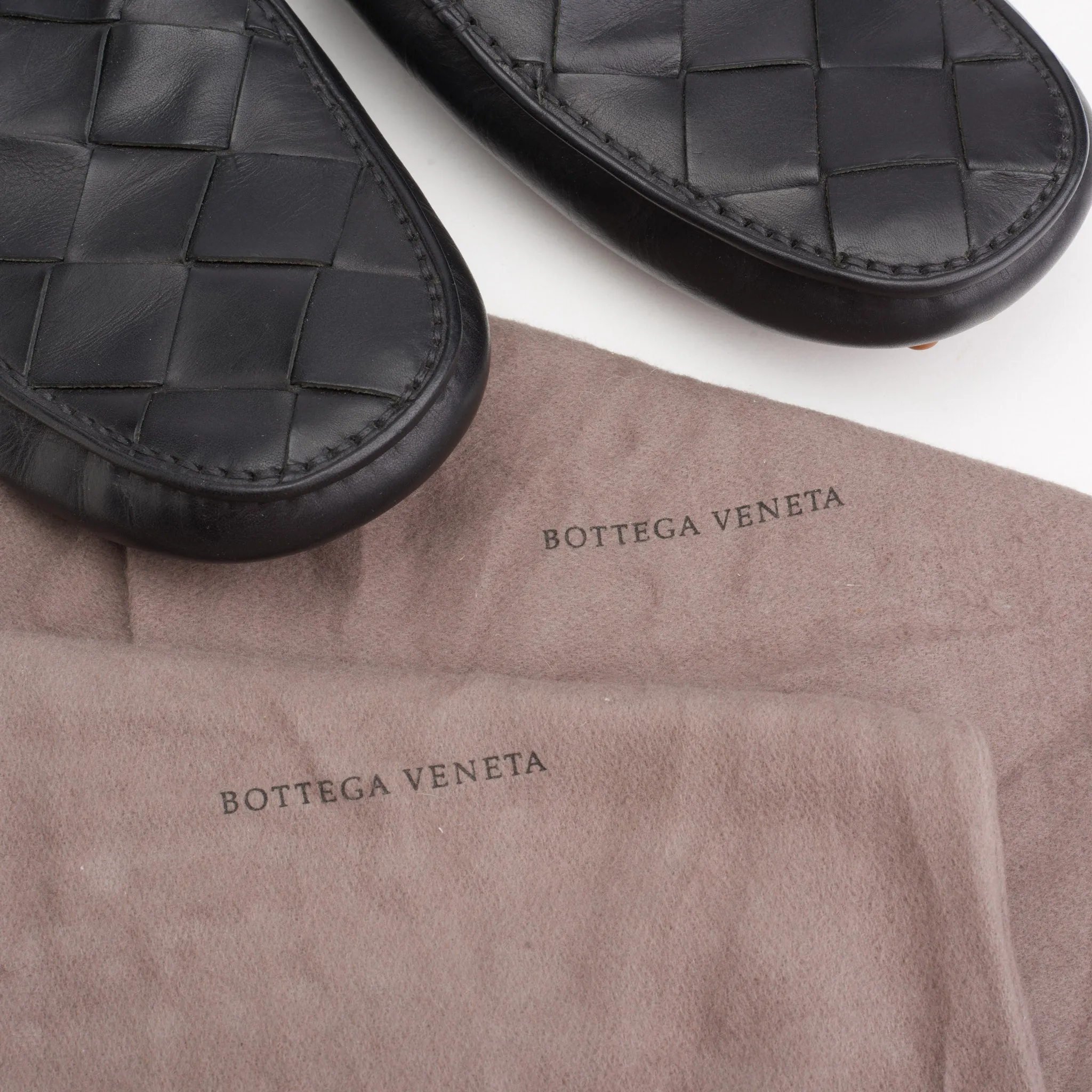 BOTTEGA VENETA Black Woven Calfskin Leather Slipper Shoes EU 39.5 NEW US 6.5