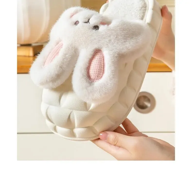 Bunny Rabbit Winter Fluffy Home Slippers W368