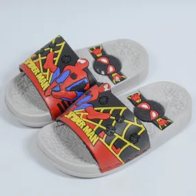 C1417 Spider Man Red,Black with Grey Slippers