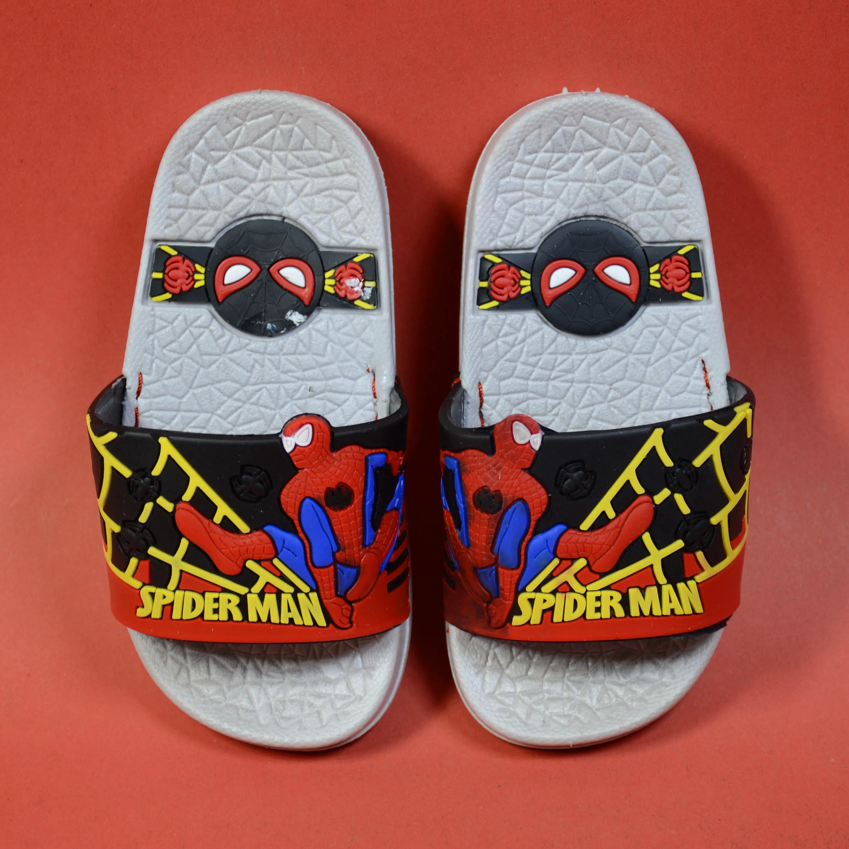 C1417 Spider Man Red,Black with Grey Slippers