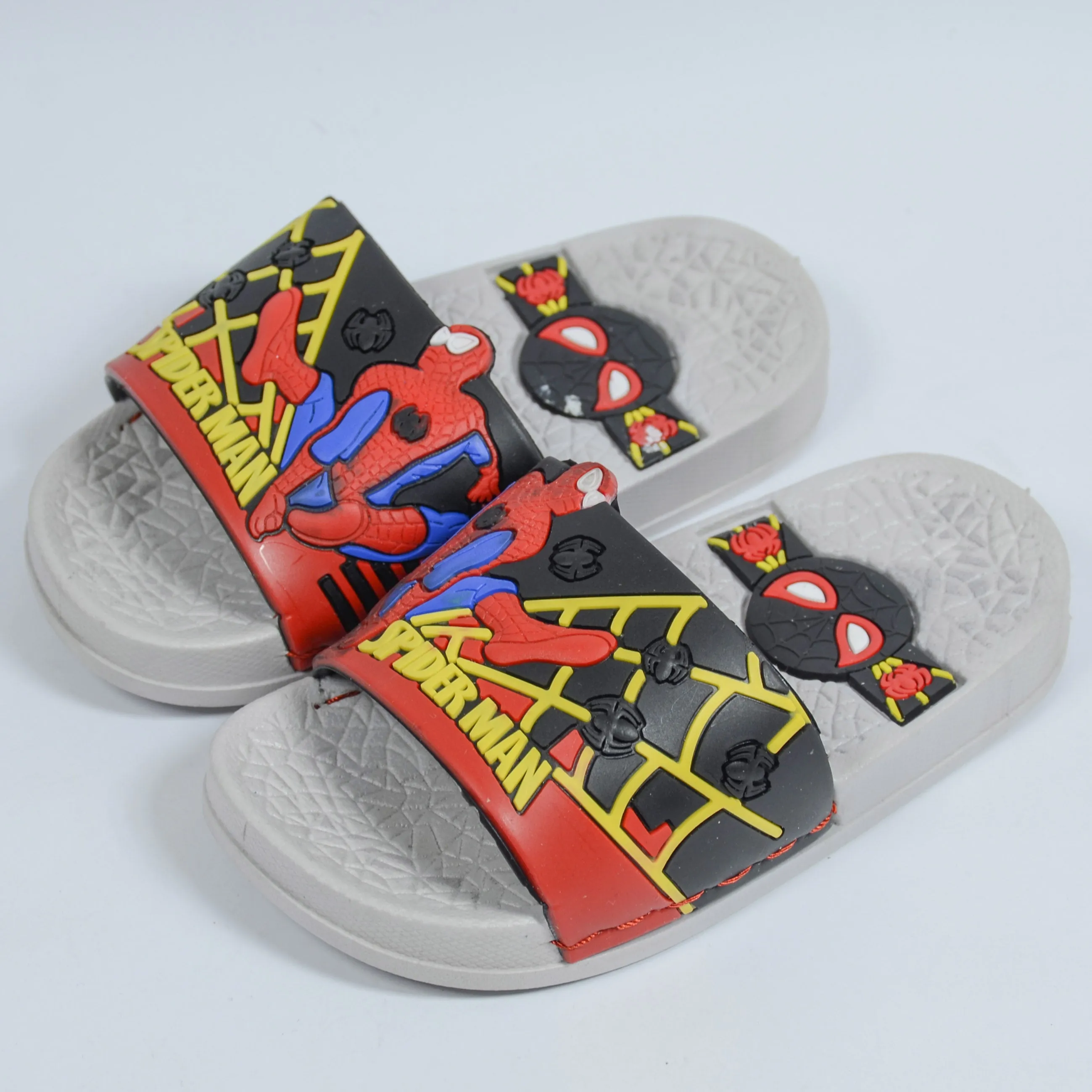 C1417 Spider Man Red,Black with Grey Slippers