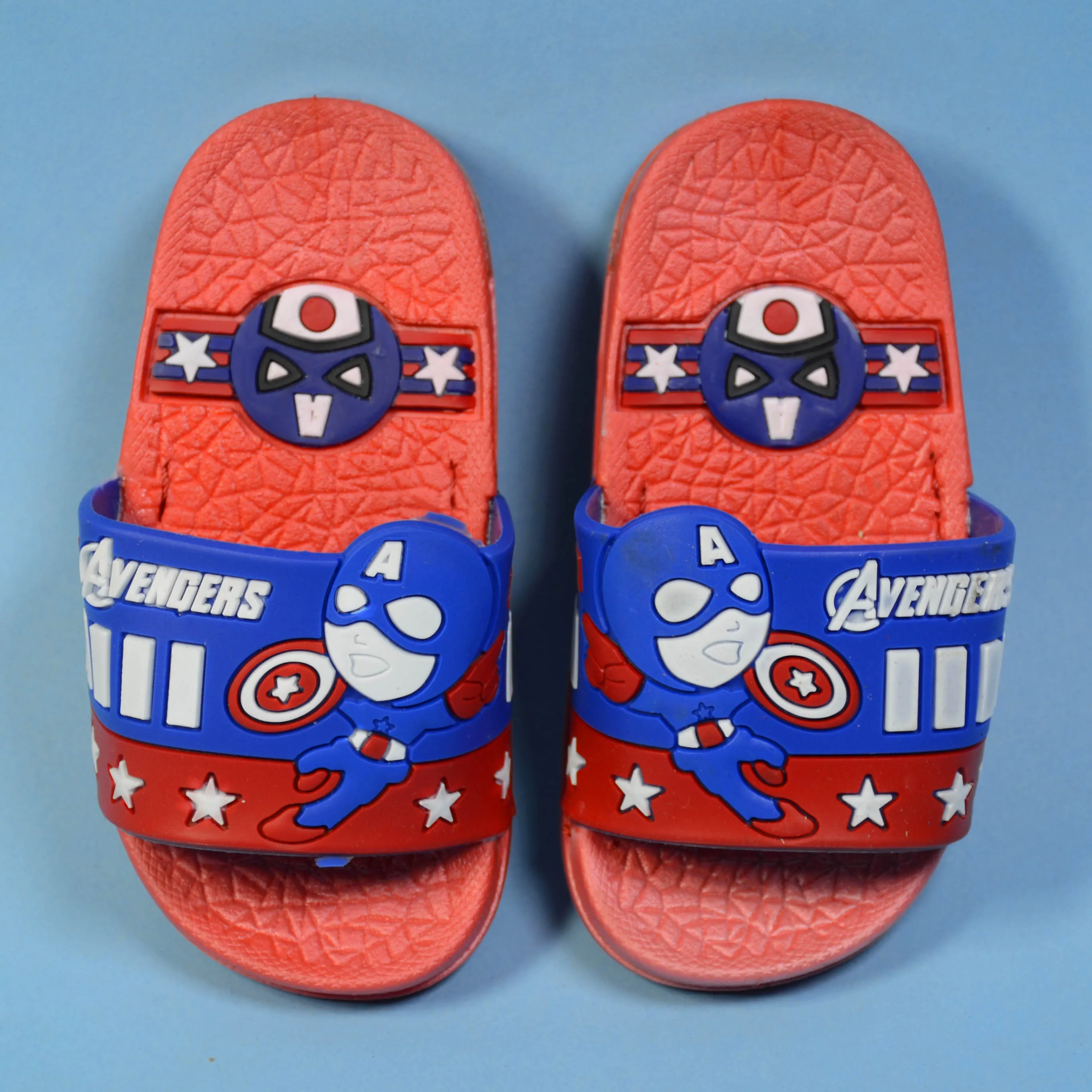 C1421 Avengers Back Light Blue with Red Slippers