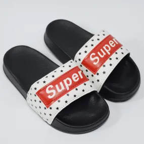 C1632 W-Mark Super Soft Red & Whited with Black Sole Slippers