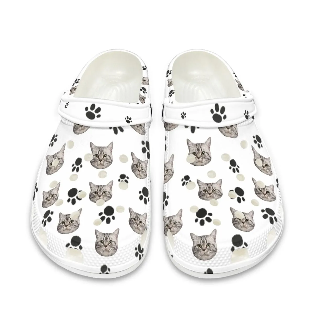 Custom Face Pet Footprint Hole Shoes Personalized Photo Clog Shoes Unisex Adult Funny Slippers (DHL is not supported)