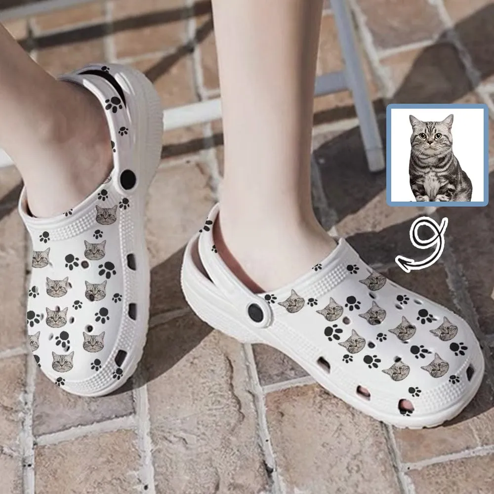 Custom Face Pet Footprint Hole Shoes Personalized Photo Clog Shoes Unisex Adult Funny Slippers (DHL is not supported)