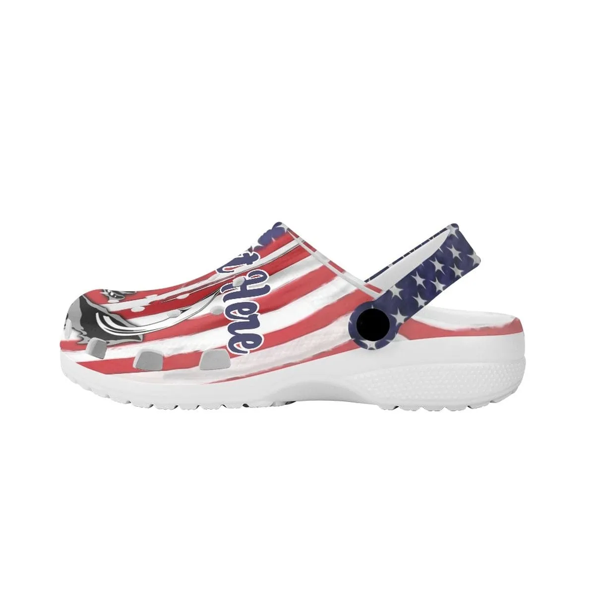 Custom Text American Flag Hole Shoes Personalized Photo Clog Shoes Unisex Adult Funny Slippers (DHL is not supported)