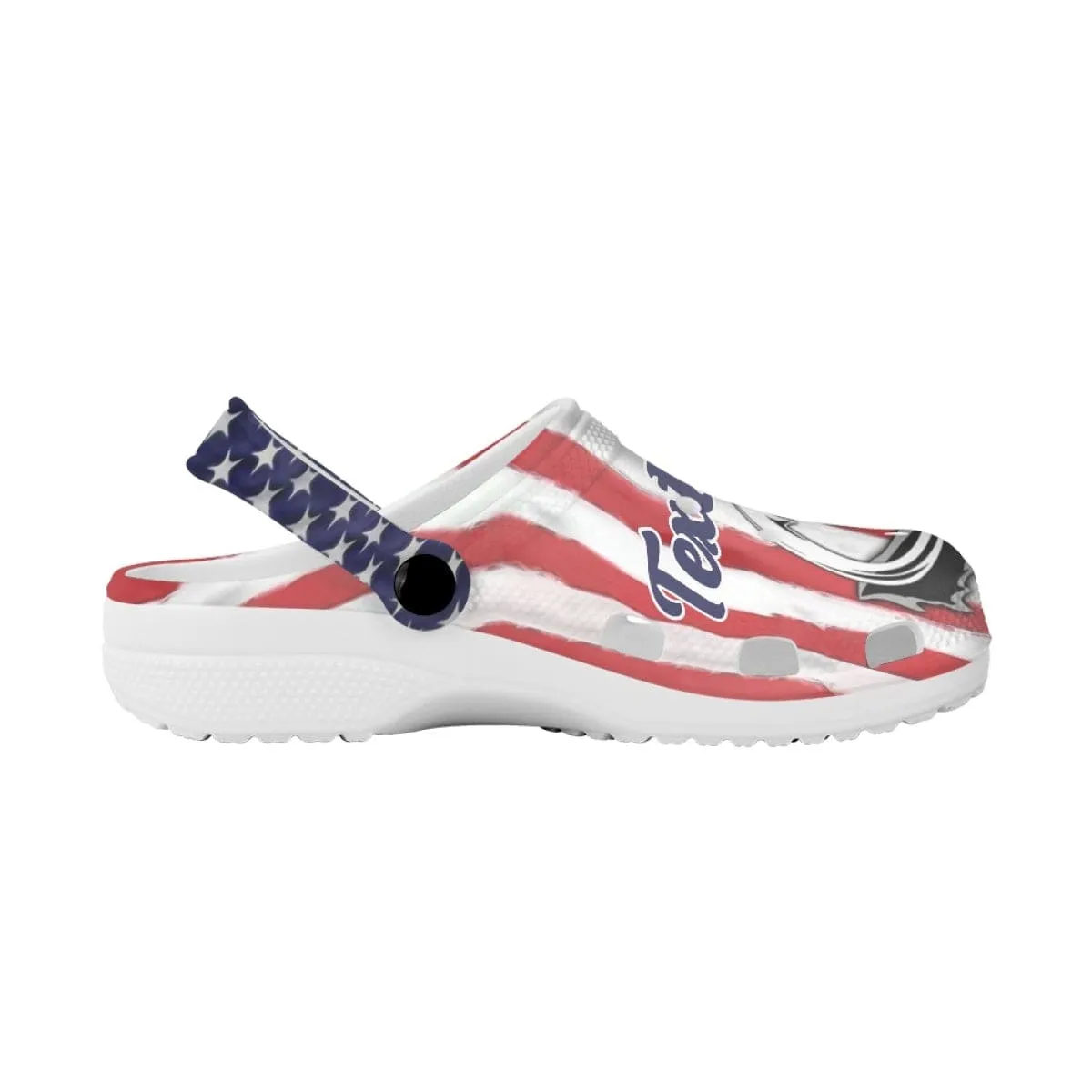 Custom Text American Flag Hole Shoes Personalized Photo Clog Shoes Unisex Adult Funny Slippers (DHL is not supported)