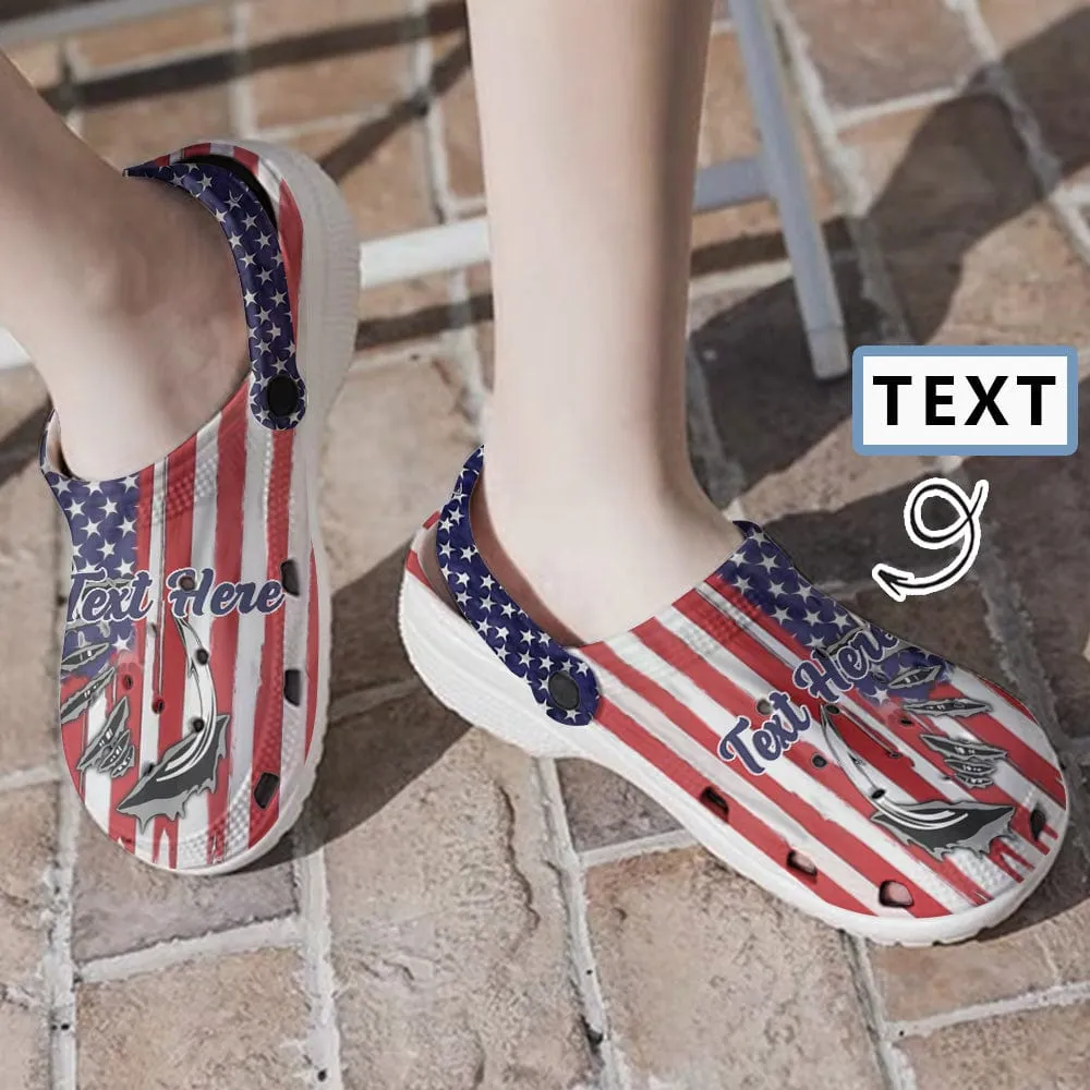 Custom Text American Flag Hole Shoes Personalized Photo Clog Shoes Unisex Adult Funny Slippers (DHL is not supported)