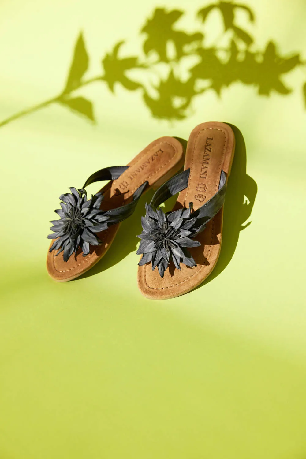 Daisy Leren Dames Slippers Black