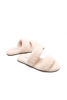 DOUBLE STRAP SHEARLING-CREAM