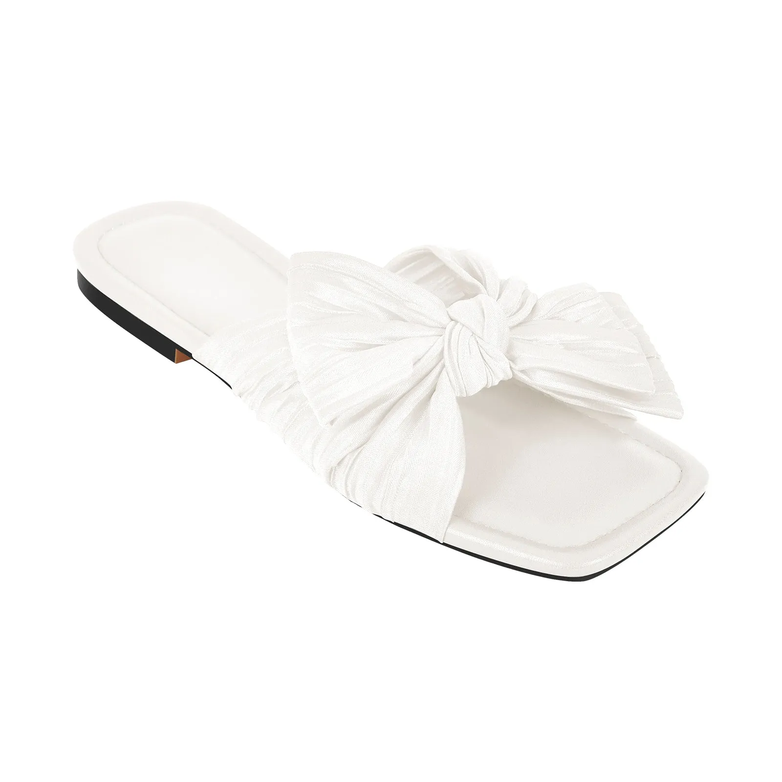 Flat Slip On Sliders Bow Sandals Flats