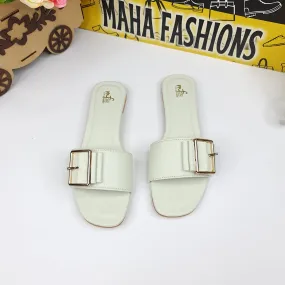 Green Straps Buckle Flat