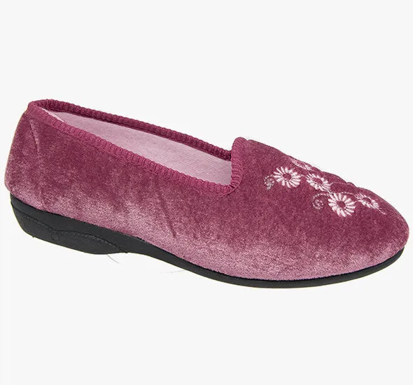 Ladies Bedroom Slippers Pink Zedzzz  LS309M