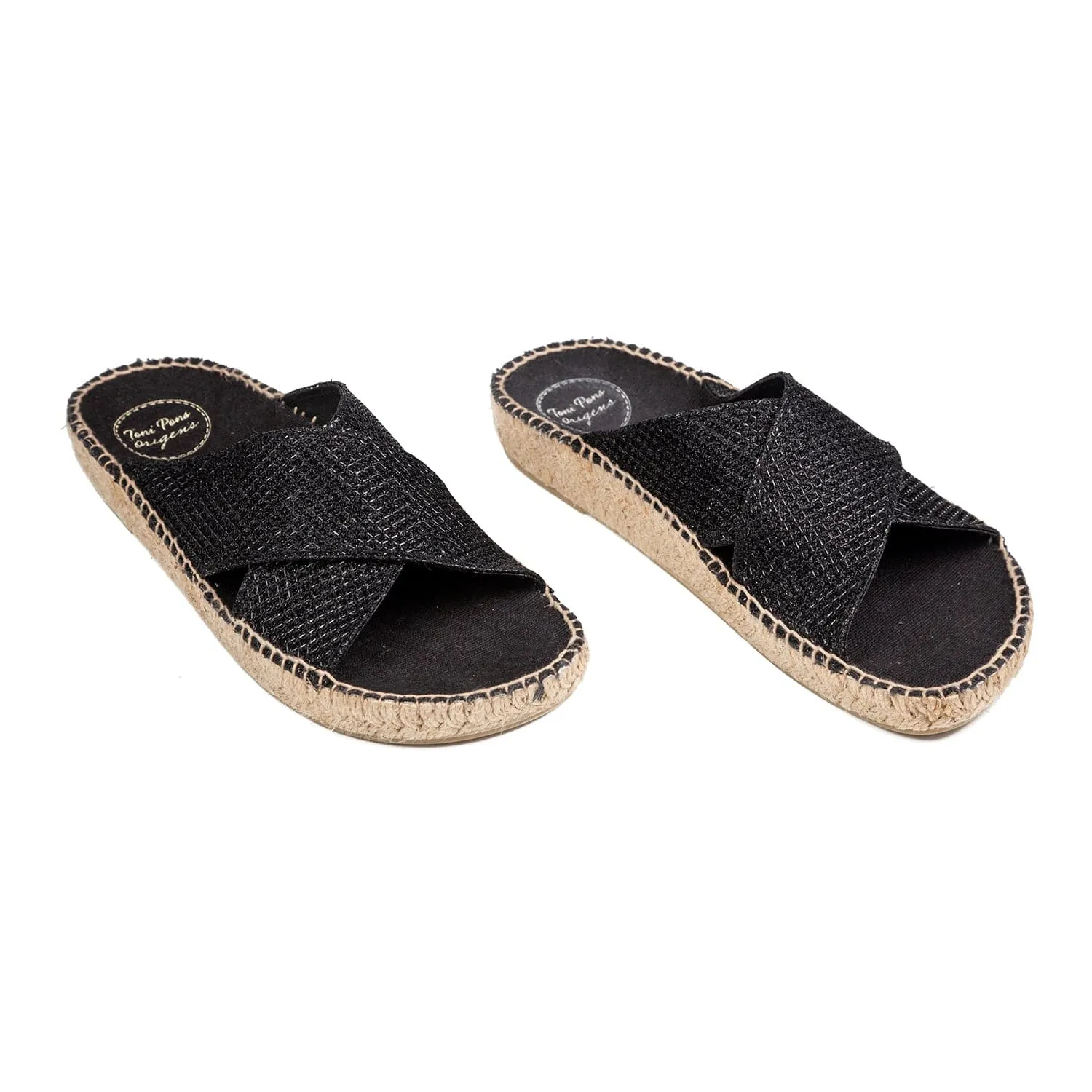 Metallic Cotton Blend Slippers for Women - Bali-S