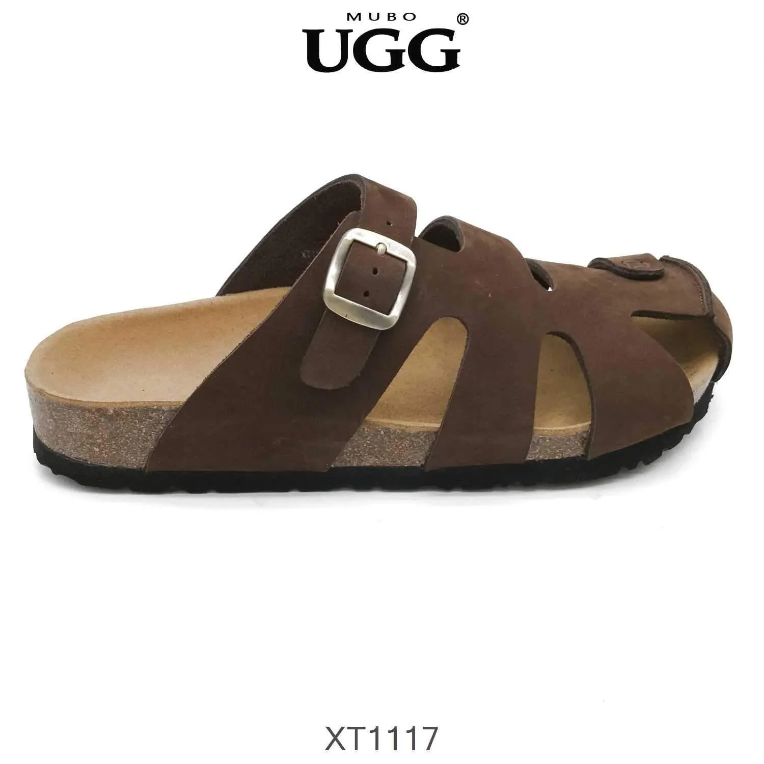 MUBO UGG MEN'S Brown Colour Sandals With Soft Cork Wood Sole Platform slippers XT1117