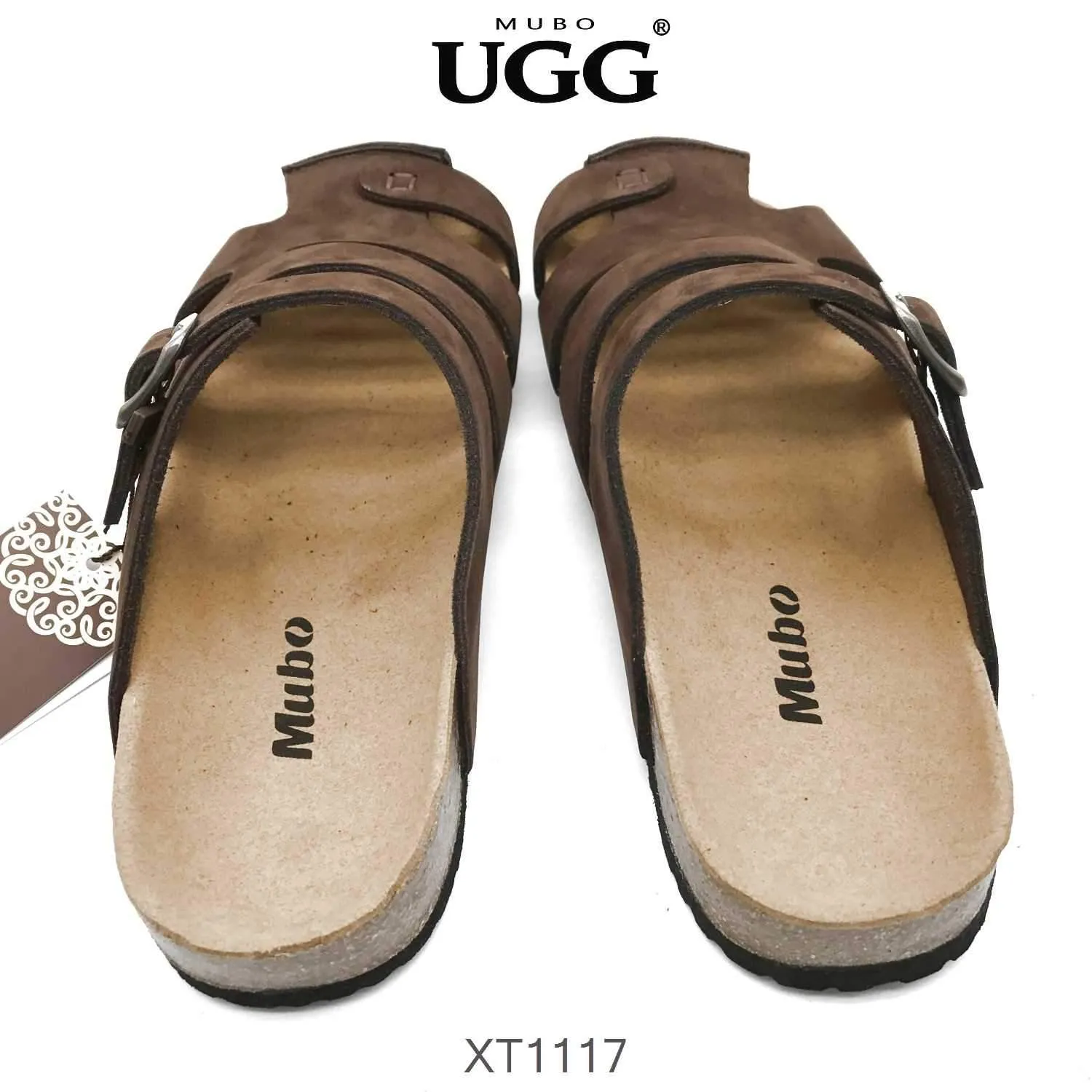 MUBO UGG MEN'S Brown Colour Sandals With Soft Cork Wood Sole Platform slippers XT1117