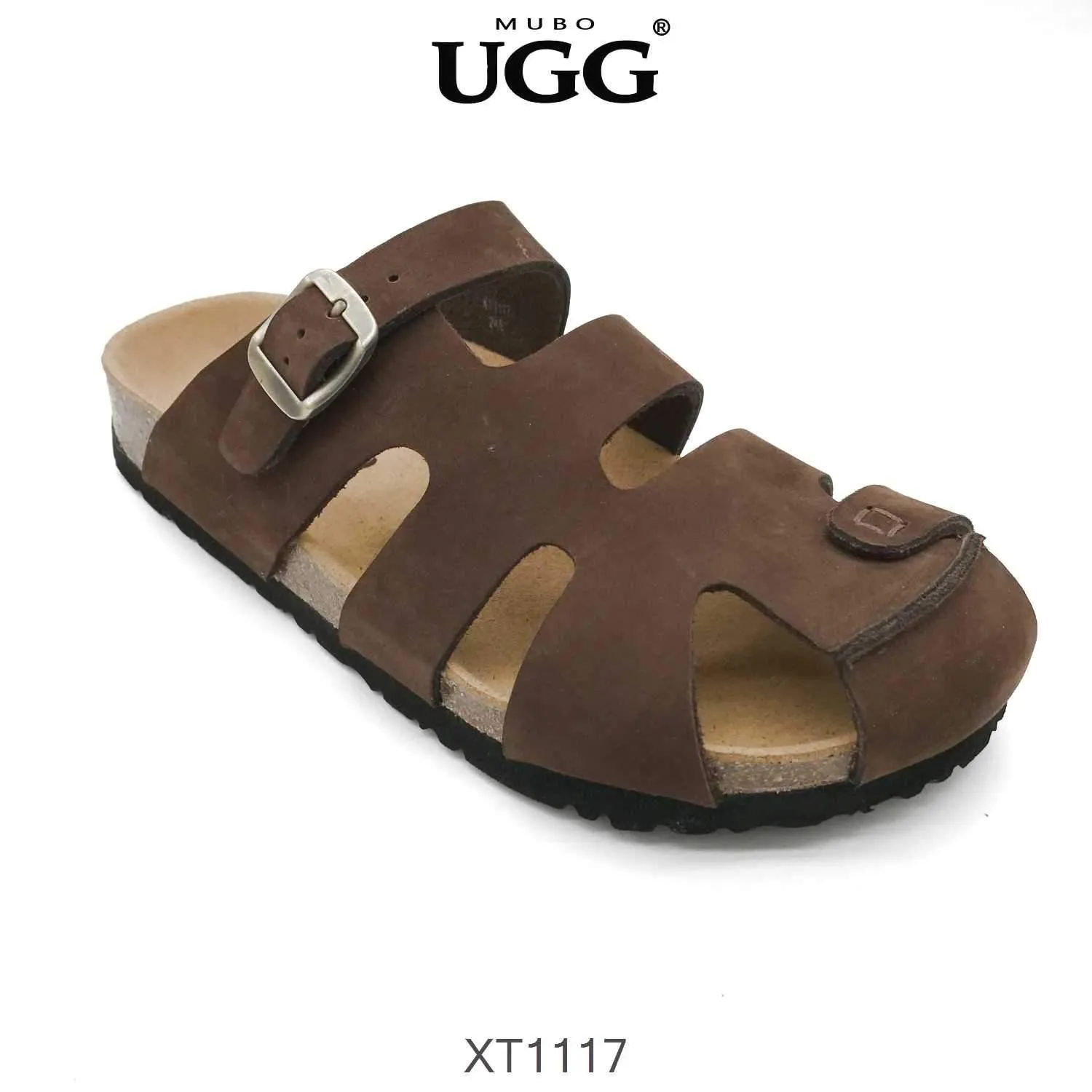 MUBO UGG MEN'S Brown Colour Sandals With Soft Cork Wood Sole Platform slippers XT1117