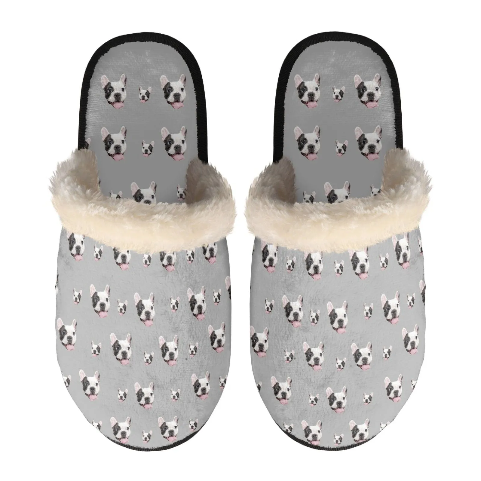 New Product Discounts-Custom Face Fuzzy Slippers for Women and Men Personalized Photo Non-Slip Slippers Indoor Warm House Shoes