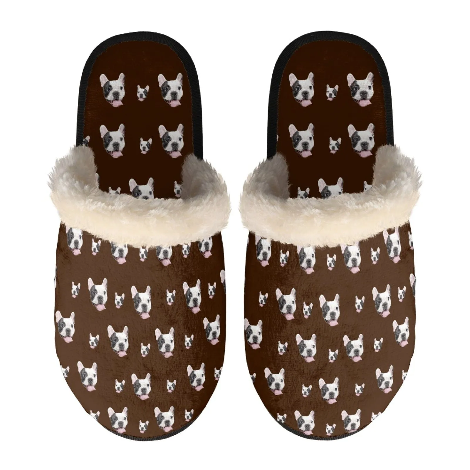 New Product Discounts-Custom Face Fuzzy Slippers for Women and Men Personalized Photo Non-Slip Slippers Indoor Warm House Shoes