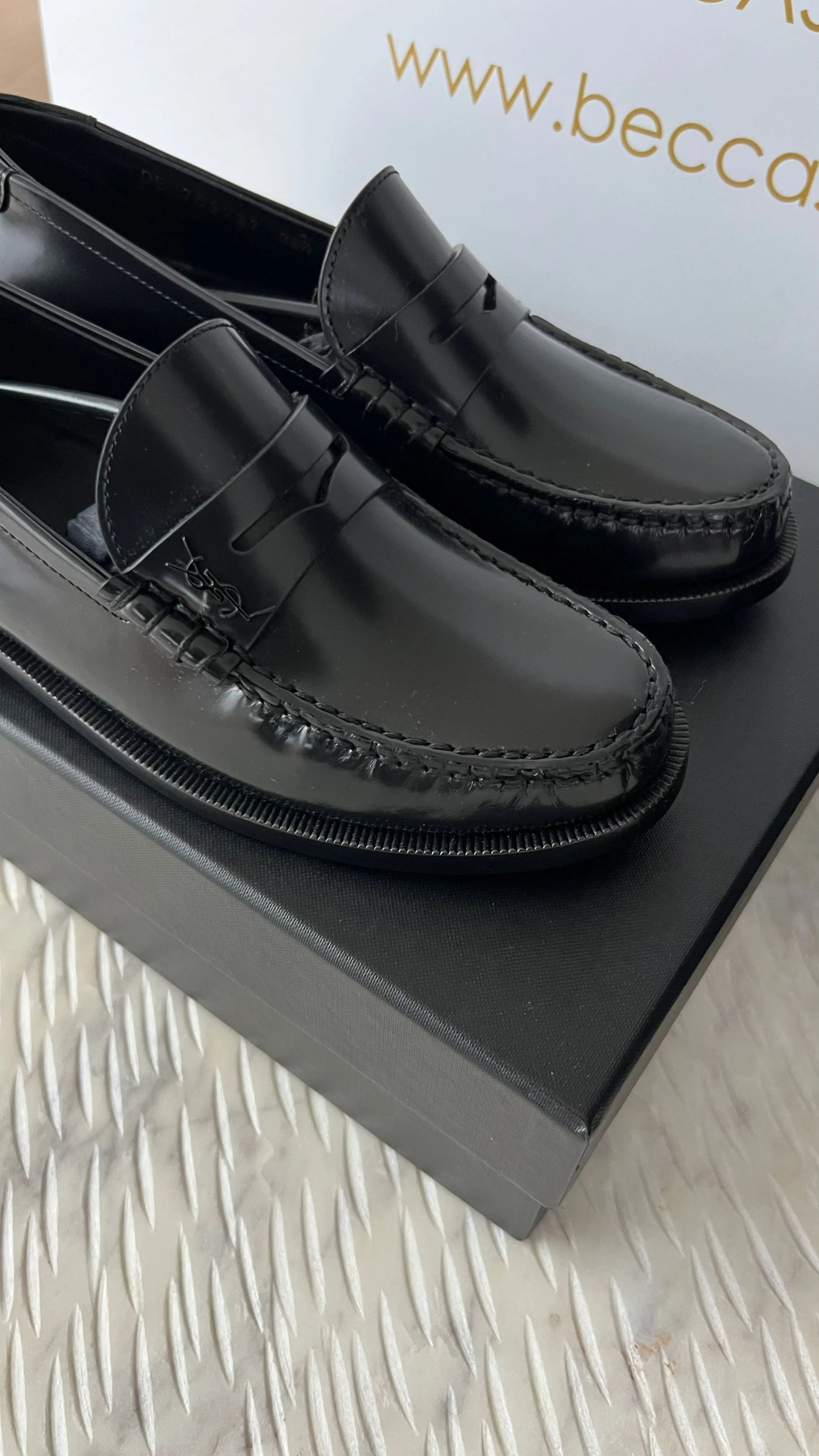 Saint Laurent Le Loafer Chunky Monogram Penny Slippers