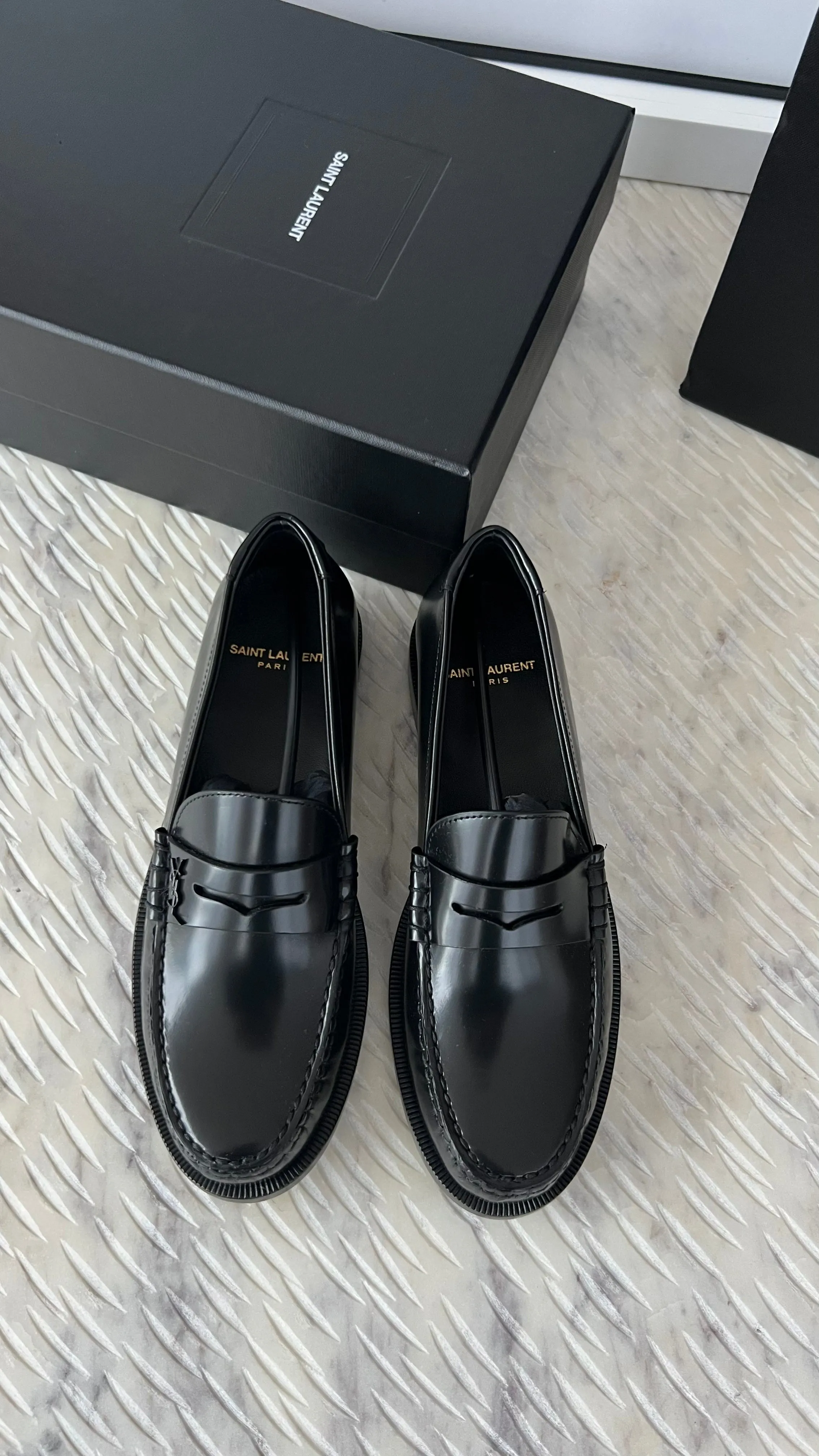 Saint Laurent Le Loafer Chunky Monogram Penny Slippers