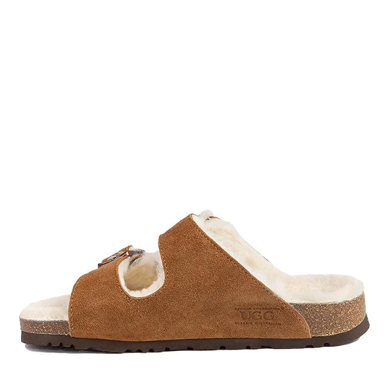 UGG Collins Shearling Buckled Sandals