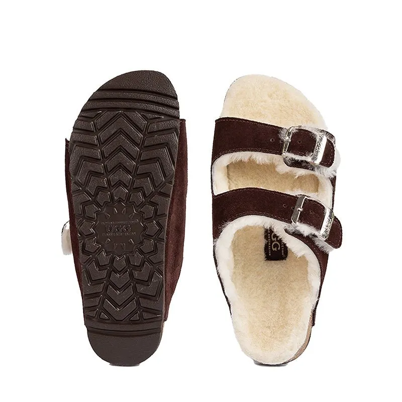 UGG Collins Shearling Buckled Sandals