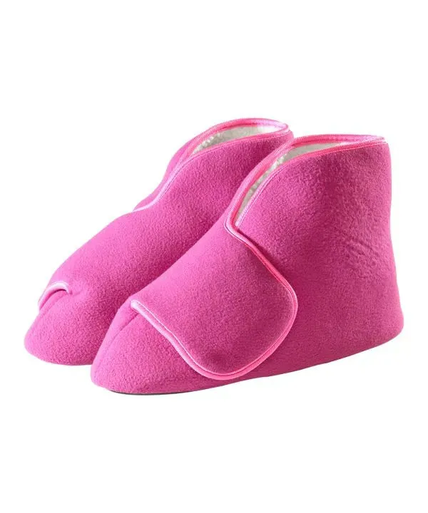 Unisex Wide Easy-On Fleece Bootie Slipper