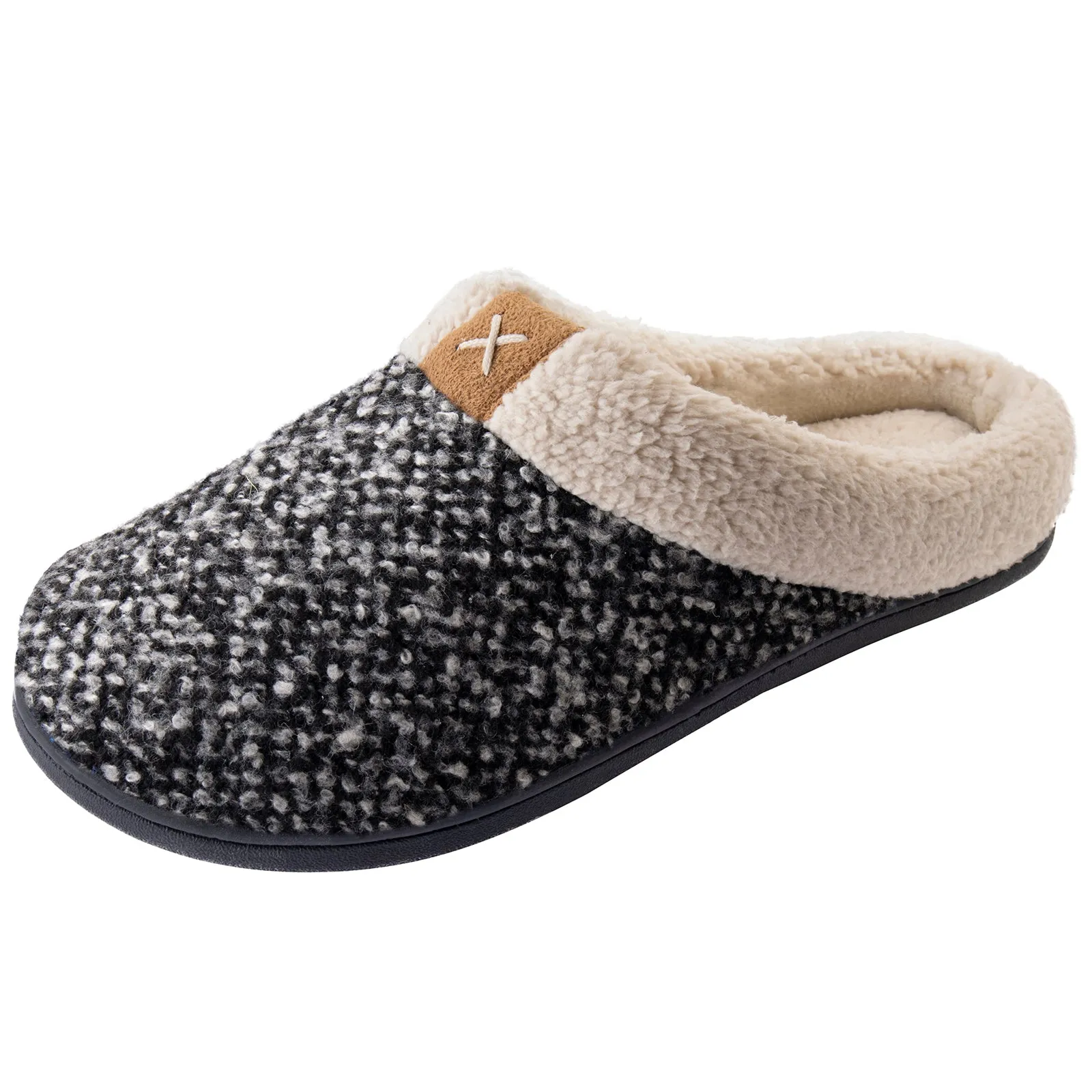 Women's Sherpa Collar Memory Foam Clog Slippers